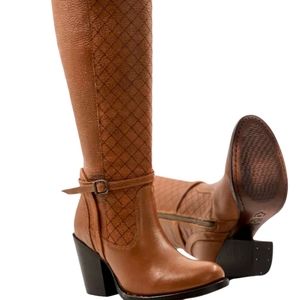 El Malcreado knee high boots Genuine Leather Made in Mexico Brown size 7 1/2